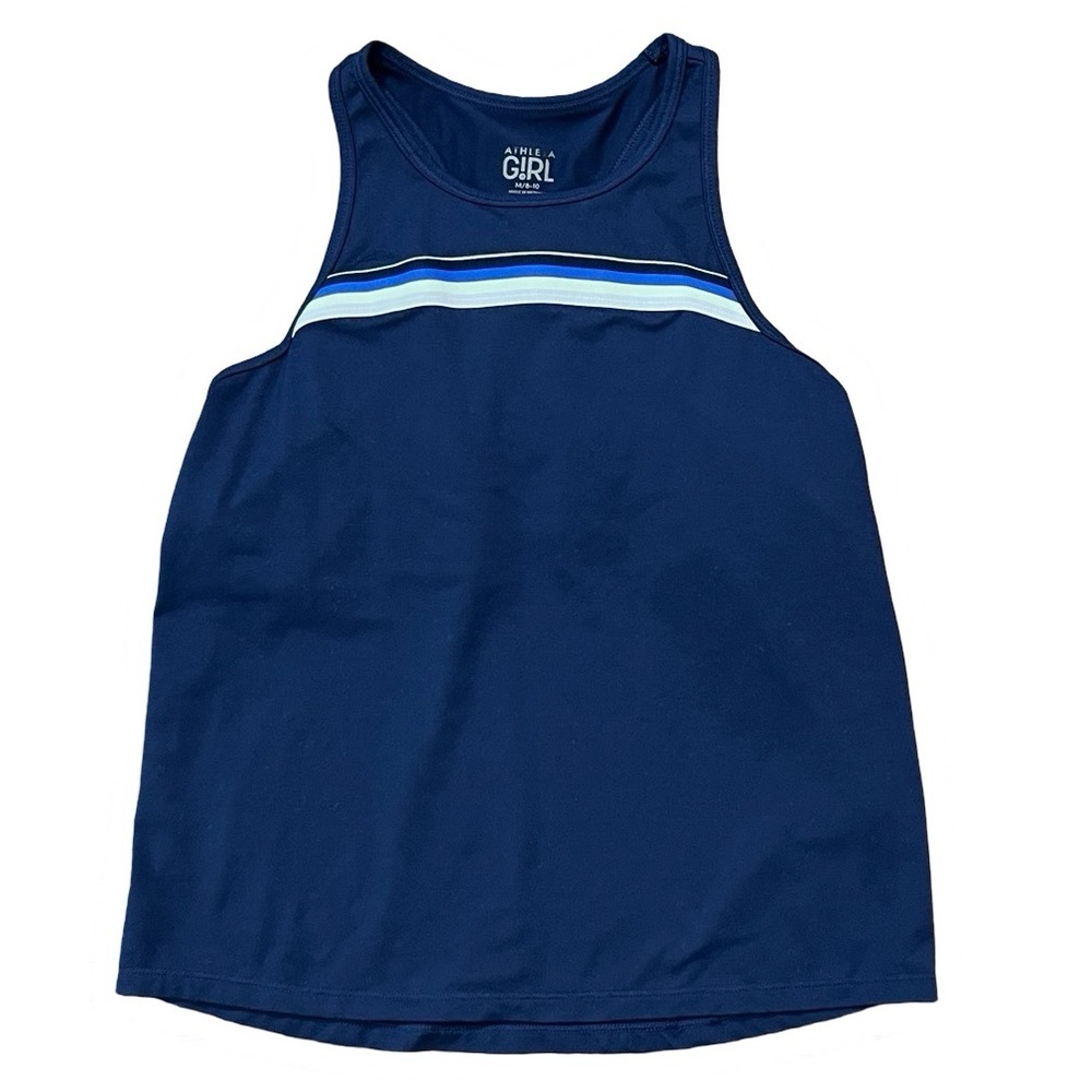 💙💛 Athleta Girl Tank | Navy Blue, with Ruffles | Medium | Size 8-10